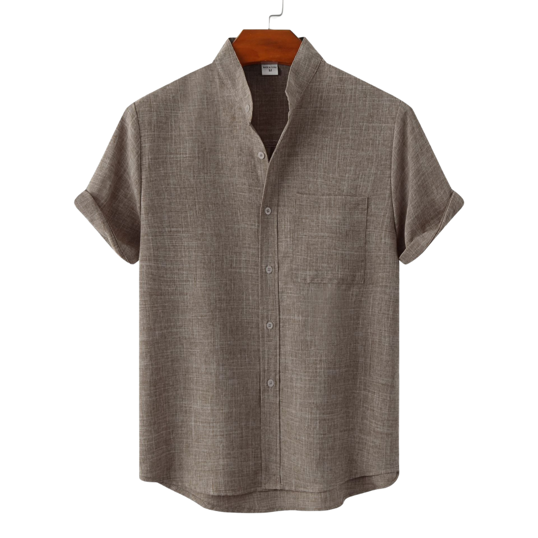 Machu Picchu - Solid Color Cotton Button Up