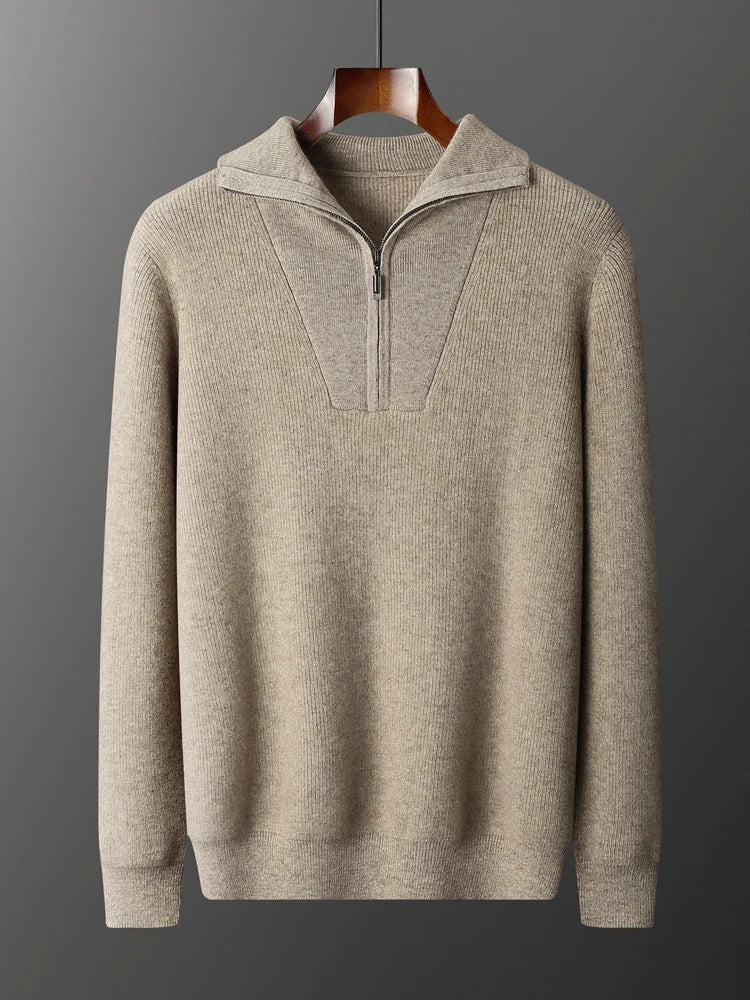 100% deals cashmere half zip sweater