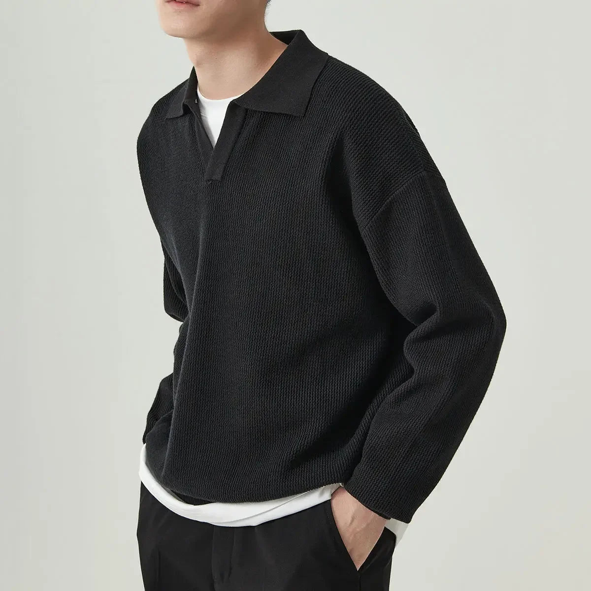 V-Neck Polo Sweater