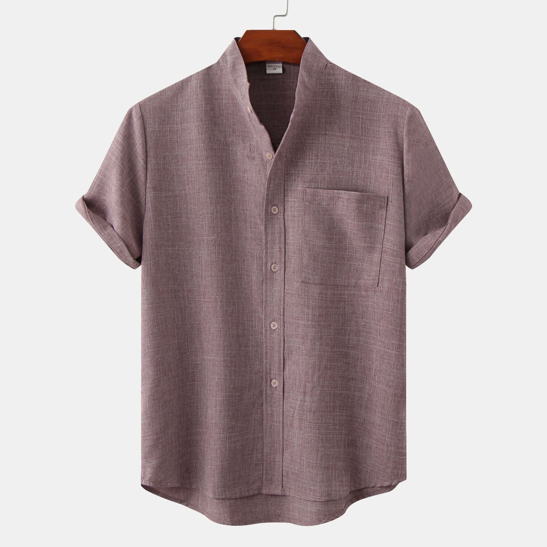 Machu Picchu - Solid Color Cotton Button Up